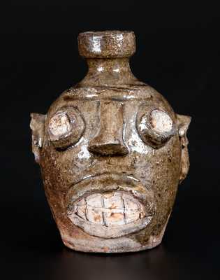 Extremely Rare and Important Stoneware Face Jug, Edgefield, SC, circa 1860