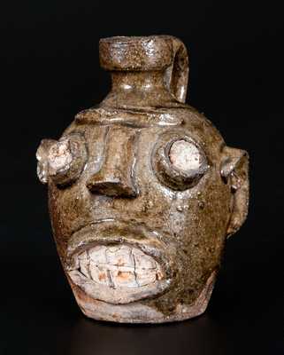 Extremely Rare and Important Stoneware Face Jug, Edgefield, SC, circa 1860