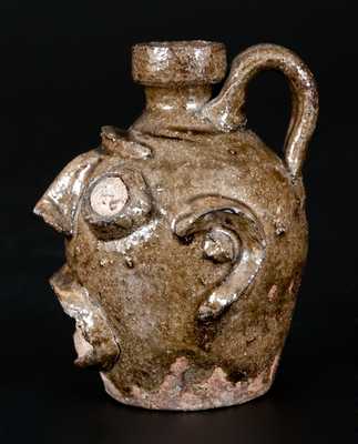 Extremely Rare and Important Stoneware Face Jug, Edgefield, SC, circa 1860
