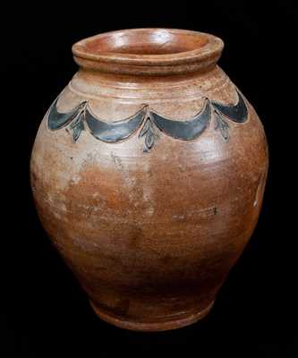 Very Rare COERLEARS HOOK Stoneware Jar, Thomas Commeraw, Manhattan, c1800