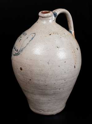 Very Rare ORCUTT AND WAIT / WHATELY Stoneware Jug w/ Incised Wreath Decoration