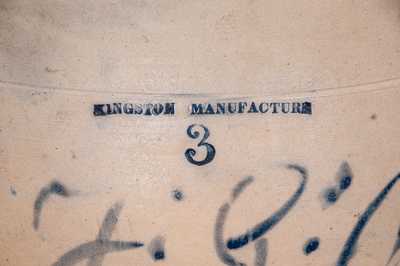 Extremely Rare KINGSTON MANUFACTURE Stoneware Jar w/ Script Initials, Jacob or John Ball, Kingston, NY, c1841