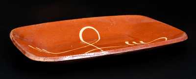 Rare Huntington, Long Island Redware Platter with Central 