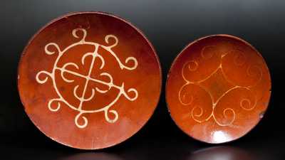 Slip-Decorated Redware Plate, Huntington, Long Island, New York, circa 1807-1860