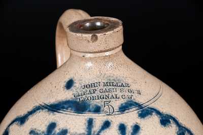 Very Rare Canada West Stoneware Advertising Jug with Elaborate Stars Decoration