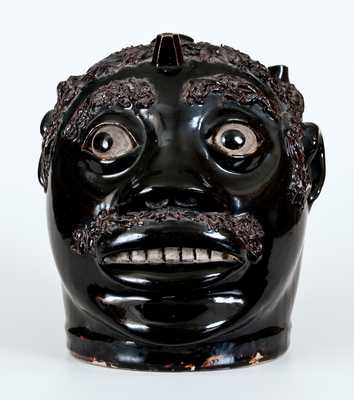 Exceptional Stoneware Face Jug, John Dollings, White Cottage, Ohio, circa 1870