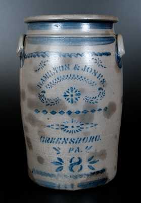 Eight-Gallon HAMILTON & JONES / GREENSBORO, PA Crock