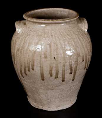 Fine Pottersville, Edgefield District, SC Stoneware Jar with Impressed Inverted