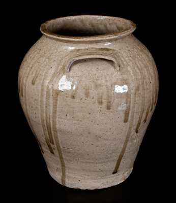 Fine Pottersville, Edgefield District, SC Stoneware Jar with Impressed Inverted 