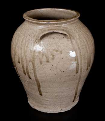 Fine Pottersville, Edgefield District, SC Stoneware Jar with Impressed Inverted