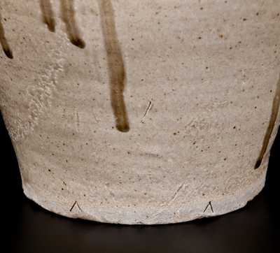 Fine Pottersville, Edgefield District, SC Stoneware Jar with Impressed Inverted