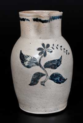 Very Rare Baltimore Stoneware Pitcher w/ Fine Incised Floral Decoration, c1815-1825