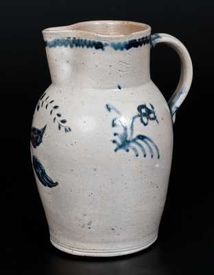 Very Rare Baltimore Stoneware Pitcher w/ Fine Incised Floral Decoration, c1815-1825