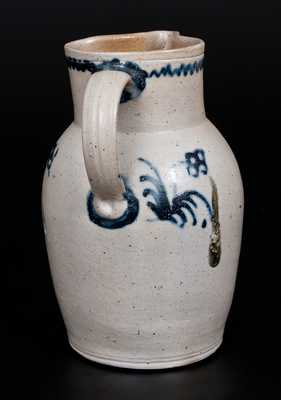 Very Rare Baltimore Stoneware Pitcher w/ Fine Incised Floral Decoration, c1815-1825