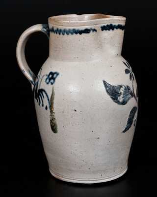 Very Rare Baltimore Stoneware Pitcher w/ Fine Incised Floral Decoration, c1815-1825