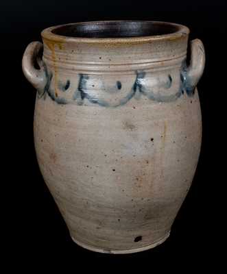 Stoneware Jar attrib. Clarkson Crolius, Sr. with Cobalt Drape Decoration, Manhattan, New York, c1815