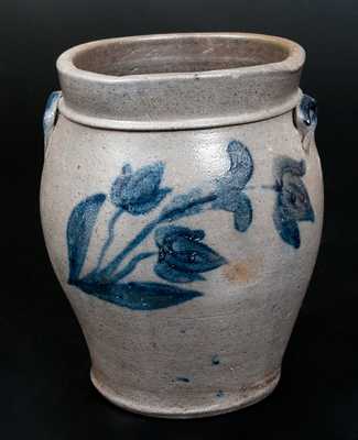 Attrib. Samuel Bell, Winchester, VA, c1840 Stoneware Jar w/ Elaborate Floral Decoration