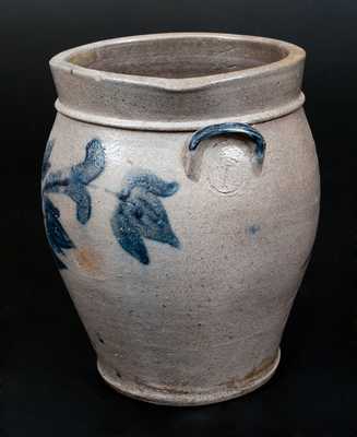 Attrib. Samuel Bell, Winchester, VA, c1840 Stoneware Jar w/ Elaborate Floral Decoration