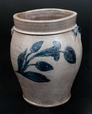 Attrib. Samuel Bell, Winchester, VA, c1840 Stoneware Jar w/ Elaborate Floral Decoration