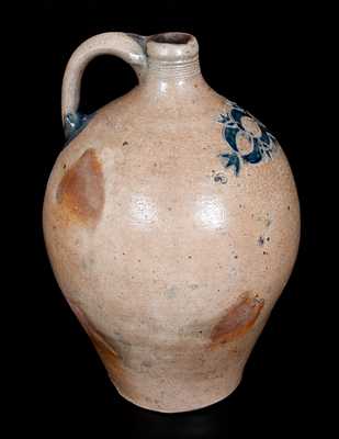 Ovoid Stoneware Jug att. David Morgan w/ Impressed Decoration, New York City, c1800