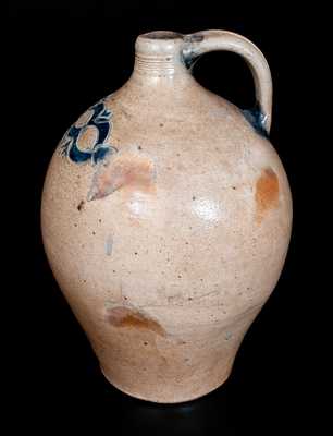 Ovoid Stoneware Jug att. David Morgan w/ Impressed Decoration, New York City, c1800