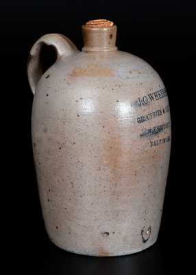 Half-Gallon Stoneware Advertising Jug for J. C. WHEELER / BALTIMORE