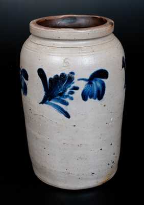 Philadelphia Stoneware Jar with Cobalt Floral Decoration, c1860