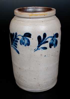 Philadelphia Stoneware Jar with Cobalt Floral Decoration, c1860