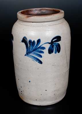 Philadelphia Stoneware Jar with Cobalt Floral Decoration, c1860