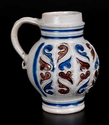 Westerwald Stoneware Mug with Cobalt and Manganese Decoration, circa 1700