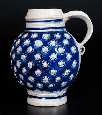 Westerwald Stoneware Mug with Applied Decoration, 17th century