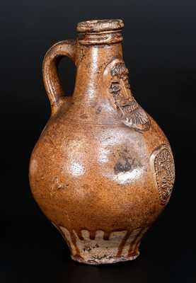 Bellarmine Stoneware Jug, probably Frechen, Germany, 16th or 17th century