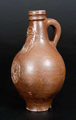 Bellarmine Stoneware Jug, probably Frechen, Germany, 16th or 17th century
