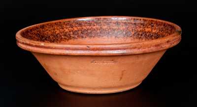 JOHN BELL / WAYNESBORO Redware Bowl with Sponged Manganese Interior