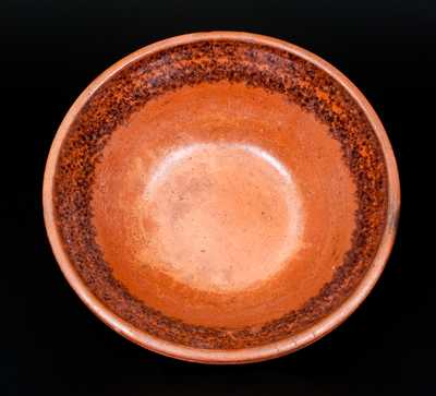 JOHN BELL / WAYNESBORO Redware Bowl with Sponged Manganese Interior