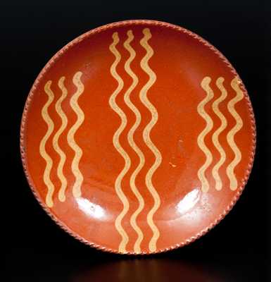 Slip-Decorated American Redware Plate