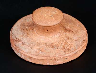 Rare Redware Butter Print with Floral Design