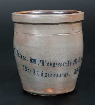 Chas. H. Torsch / Baltimore, Md. Stoneware Advertising Jar