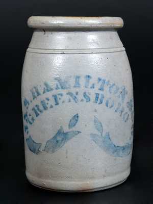 JAS. HAMILTON & CO. / GREENSBORO, PA Stoneware Canning Jar