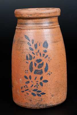 Western PA Stoneware Wax Sealer with Stenciled Rose Decoration