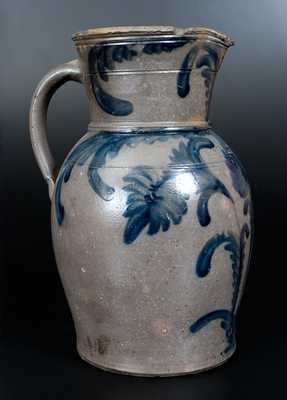 Extremely Rare J. KEISTER & CO. / STRASBURG, VA Three-Gallon Stoneware Pitcher w/ Elaborate Floral Decoration