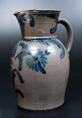 Extremely Rare J. KEISTER & CO. / STRASBURG, VA Three-Gallon Stoneware Pitcher w/ Elaborate Floral Decoration