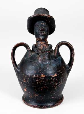 Exceptional African American Figural Redware Bank
