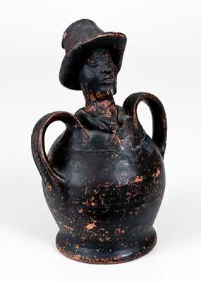 Exceptional African American Figural Redware Bank