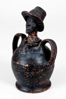 Exceptional African American Figural Redware Bank