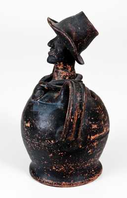 Exceptional African American Figural Redware Bank