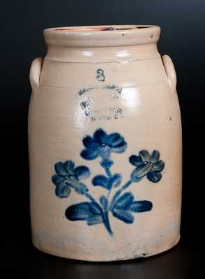 W. A. MACQUOID New York City Stoneware Jar w/ Floral Decoration