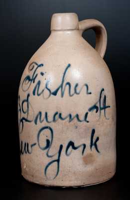 Stoneware Script Jug w/ Duane St. / New York (Tribeca) Advertising