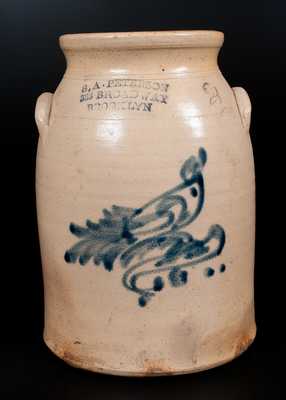 Stoneware Bird Decorated Jar with BROOKLYN Advertising