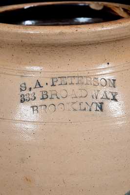 Stoneware Bird Decorated Jar with BROOKLYN Advertising